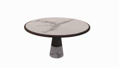 Circle marble with wooden cover edge revit family