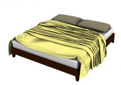 queen size bed with a luxury desgin 3d model .3dm 