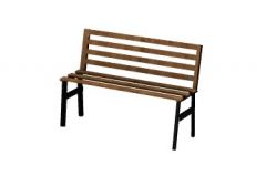 long outdoor bench with back support 3d model .3dm format