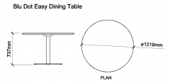 AutoCAD download Blu Dot Easy Dining Table DWG Drawing