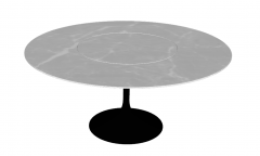 White marble table with dark polish metal base sketchup