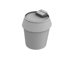 simple metal dustbin 3d model .3dm format