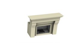 Simple designed fireplace 3d model .3dm format
