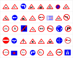 French road signs CAD collection dwg