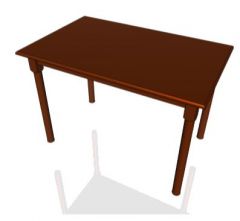 Wooden table, 110 cm x 70 cm x 73 cm Autocad 3d file