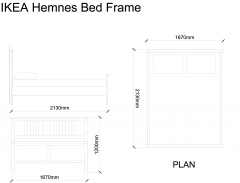 AutoCAD download IKEA Hemnes Bed Frame DWG Drawing