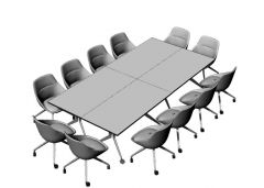 twelve modern designed meeting table 3d model .3dm format