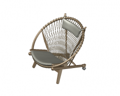 modern aesthetic designed rattan pit chat chair 3d model .dwg format