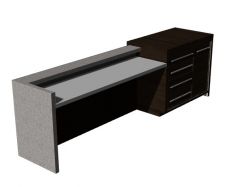 Modern aesthetic designed reception desk 3d model .3dm format