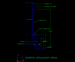 BATHTUB INSTALLATION DETAIL CAD FILE