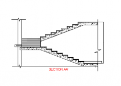 Stairs Foundation Plan Section A-A DWG Drawing
