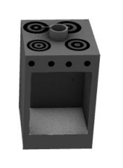 mordern stove with attached oven 3d model .3dm format