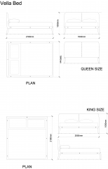 AutoCAD download Vella Bed DWG Drawing