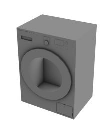 modern grey washing machine with front opening  3d model .3dm format
