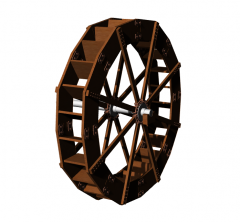 Modern large designed water wheel 3d model .3dm format