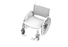 Old designed wheel chair 3d model .3dm format