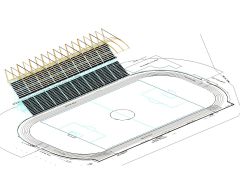Free AutoCAD 3D view of Soccer Stadium in AutoCAD