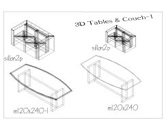Free AutoCAD 3D Models for Office Tables & Couchs