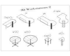 Free AutoCAD 3D Models for Office Workstation -3