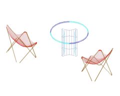 Free AutoCAD 3D Moveable Blocks of Pedestal Stool with Tables_ 2