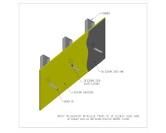 Free AutoCAD 2D Drawings for Air Barriers- Brick Tie Anchor Installed Prior To GE-Elemax