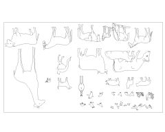 Free AutoCAD 2D Editable Drawings for Mixed Animals Lions, Dogs, Goats, Sheeps, Blocks