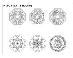 Free AutoCAD 2D Editable Drawings for Arabic Pattern & Hatching-001