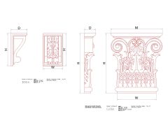 Free AutoCAD 2D Editable Drawings for Stone Parapet Design - 1