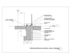 Free AutoCAD 2D Editable Drawings for Atrium Curtain Wall Section