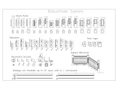 Free AutoCAD 2D Editable Drawings for Balustrade System 001