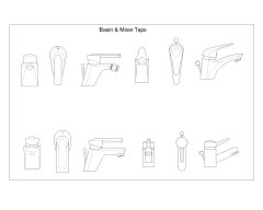 Free AutoCAD Drawings for Basin & mixer Taps 001