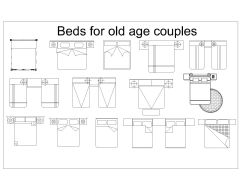 Free AutoCAD 2D Editable Drawings for Beds for old age couples