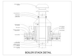 Free AutoCAD 2D Editable Drawings for Boiler Stack Detail