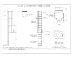 Free AutoCAD 2D Editable Drawings for Cage & OverShoot Fixed ladder-2