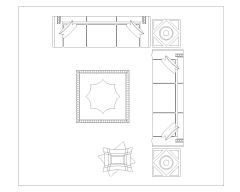 Free AutoCAD 2D Editable Drawings for Complete Sofa Set with Tables for Lounge & Dining_4