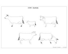 Free Drawing of Cow Symbols-2 for AutoCAD