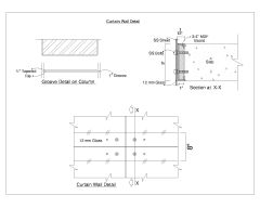 Free AutoCAD 2D editable dawings for Curtain Wall Detail