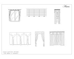 Free AutoCAD 2D editable dawings for Curtains Set Options for doors & windows-003