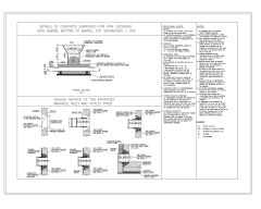 Free CAD Drawings _ Details of Concrete Surround for Pipe Crossing with Barrel Bottom to Barrel Top Separation