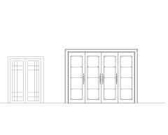 Free AutoCAD 2D Editable Drawings for Double Swing Doors- 2