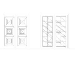 Free AutoCAD 2D Editable Drawings for Double Swing Doors- 9