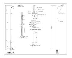 Free AutoCAD 2D Editable Drawings for Electric pole