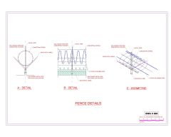 Free AutoCAD 2D Editable Drawings for Fence Design Details for Barbed wire