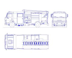 Free AutoCAD 2D Editable Drawings for Fire (Brigade) Protection Vehicle - 3