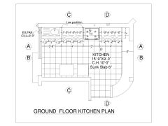 Free AutoCAD 2D Drawings for Ground Floor Kitchen Plan_1
