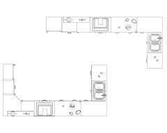 Free AutoCAD 2D Editable Drawings for Island Kitchen Idea Layouts - 2