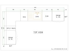 Free AutoCAD 2D Drawings for Kitchen Counter Detailed Plan - 1