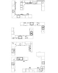 Free AutoCAD 2D Editable Drawings for Kitchen Counters & Layouts - 1 