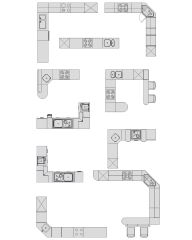 Free AutoCAD 2D Editable Drawings for Kitchen Counters & Layouts - 2