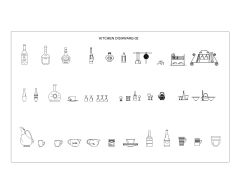 Free AutoCAD 2D Editable Drawings for Kitchen Dishware - 2